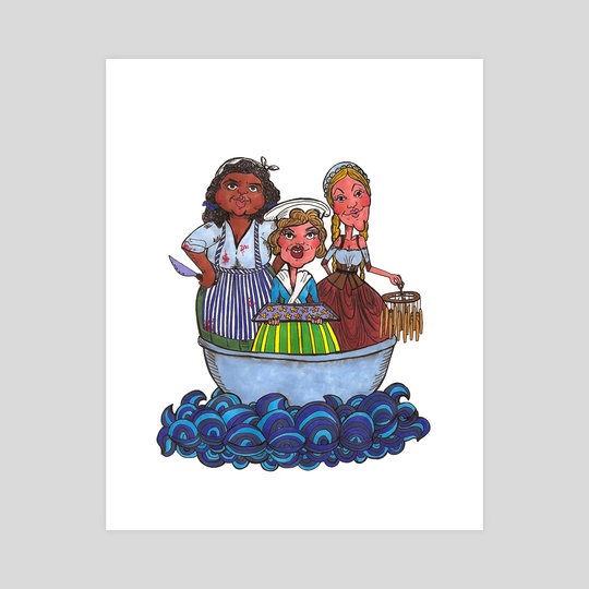 Three maids in a tub
